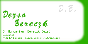 dezso bereczk business card